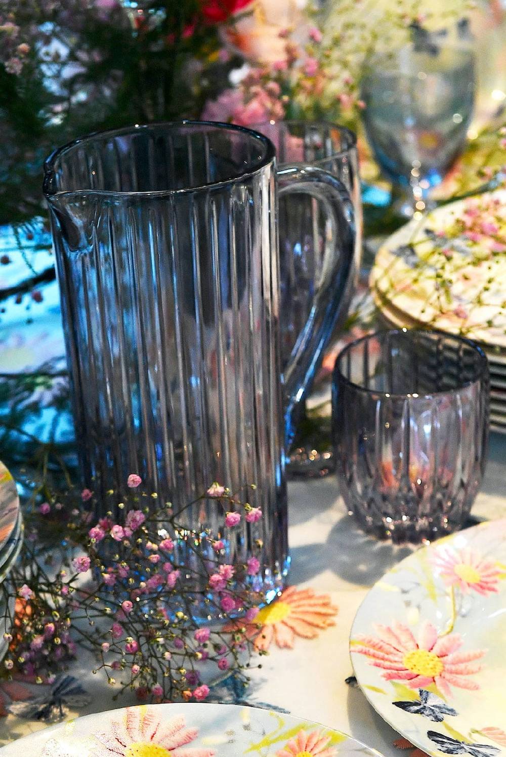 Luisa Beccaria Brocca Rigata Blu Prestige in Vetro Outlet