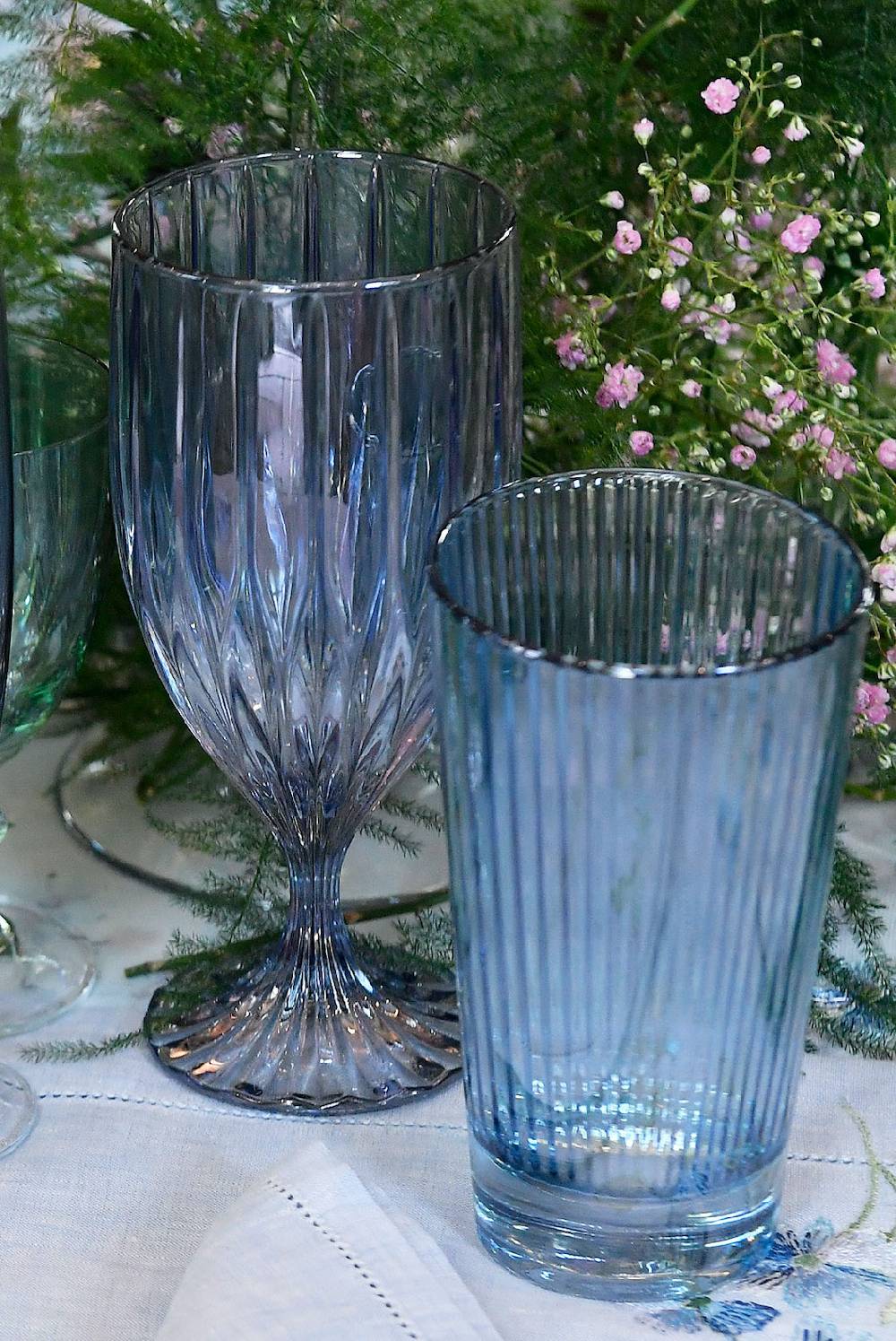 Luisa Beccaria Set Blu Di Due Bicchieri D'acqua Iside Hotsell