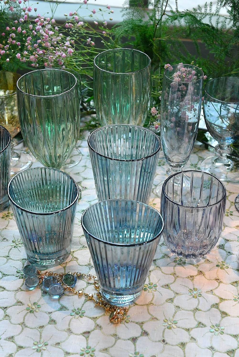 Luisa Beccaria Set Blu Di Due Bicchieri D'acqua Iside Hotsell