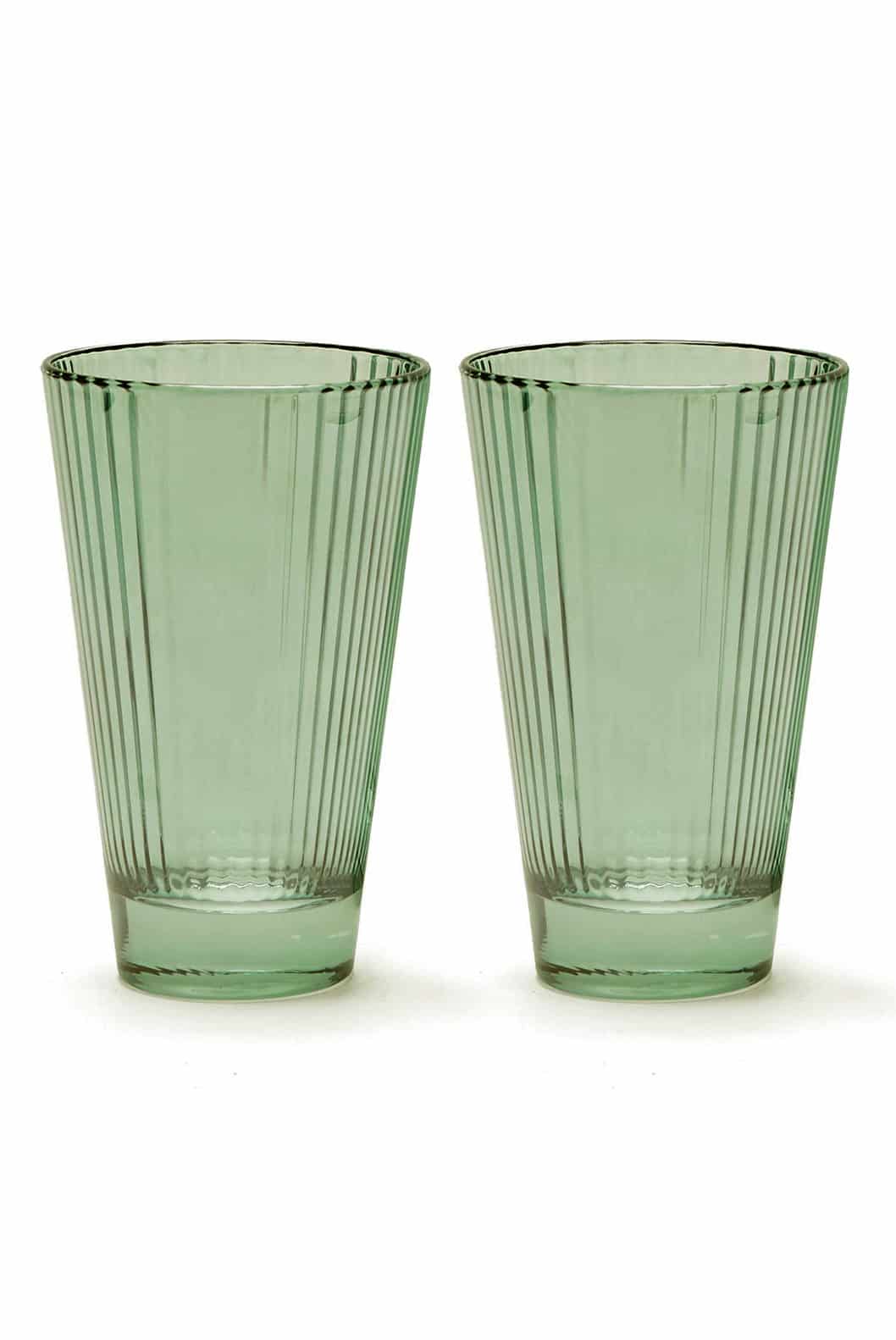 Luisa Beccaria Set Verde Di Due Bicchieri D'acqua Iside