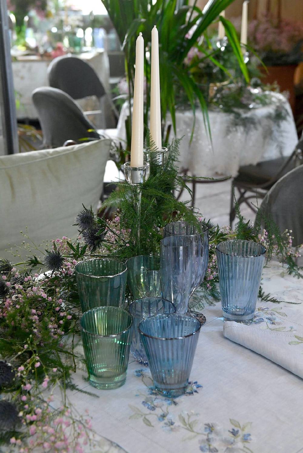 Luisa Beccaria Set Verde Di Due Bicchieri D'acqua Iside Vendita Calda