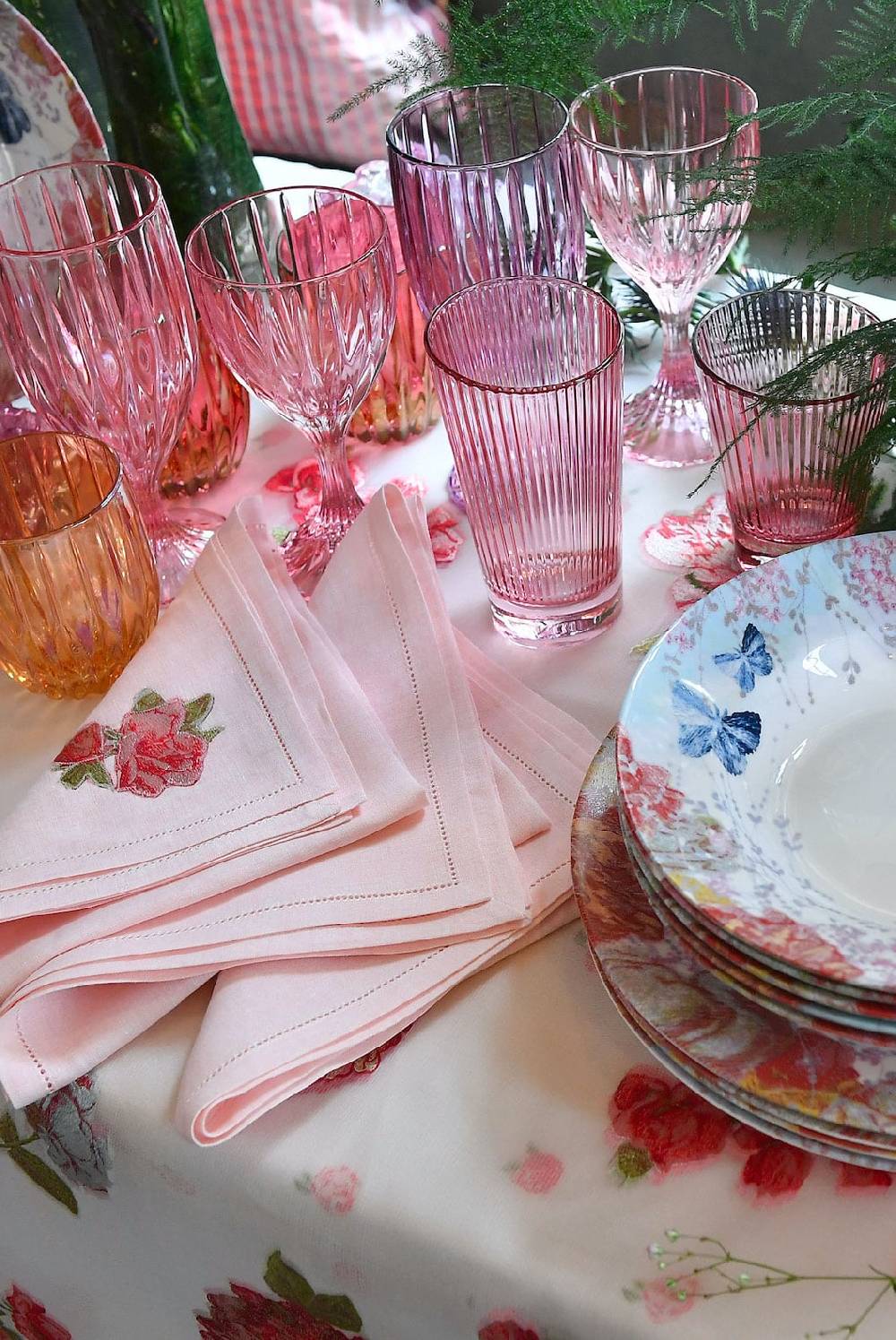 Luisa Beccaria Set Rosa Di Due Bicchieri D'acqua Iside Vendita Economica