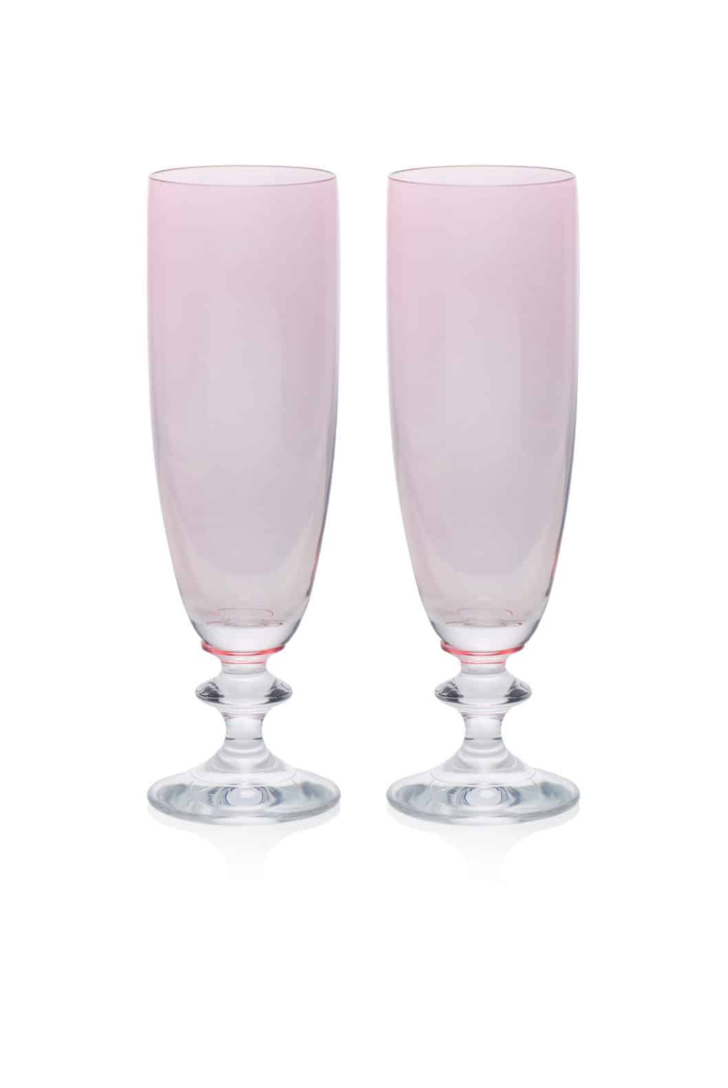 Luisa Beccaria Set Rosa Di Due Bicchieri Flauto Roseo Moda
