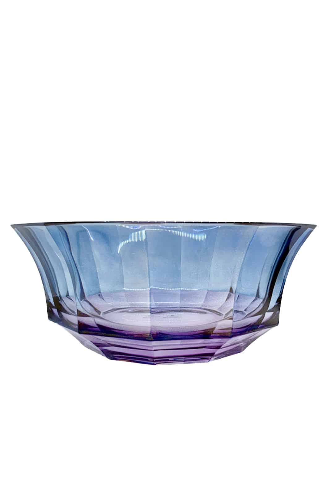 Luisa Beccaria Insalatiera Di Cristallo Sfaccettato Ombra Dal Viola Al Blu Nuova