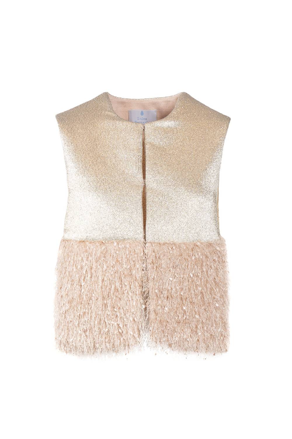 Luisa Beccaria Gilet imbottito in lana e lurex Qualità Garantita