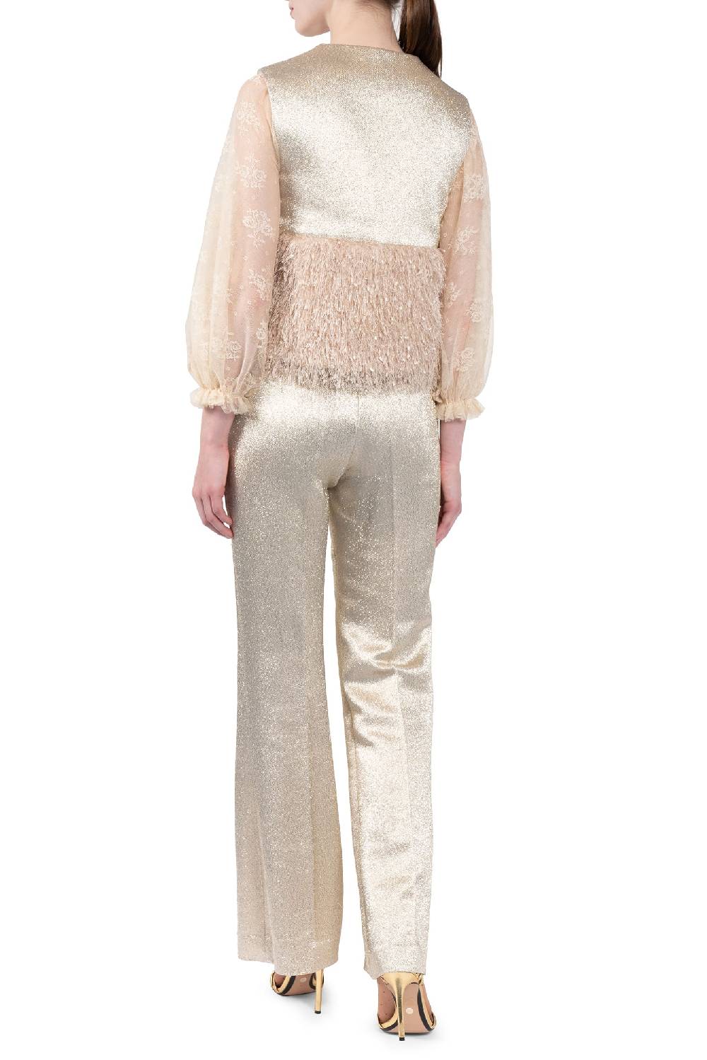 Luisa Beccaria Gilet imbottito in lana e lurex Qualità Garantita