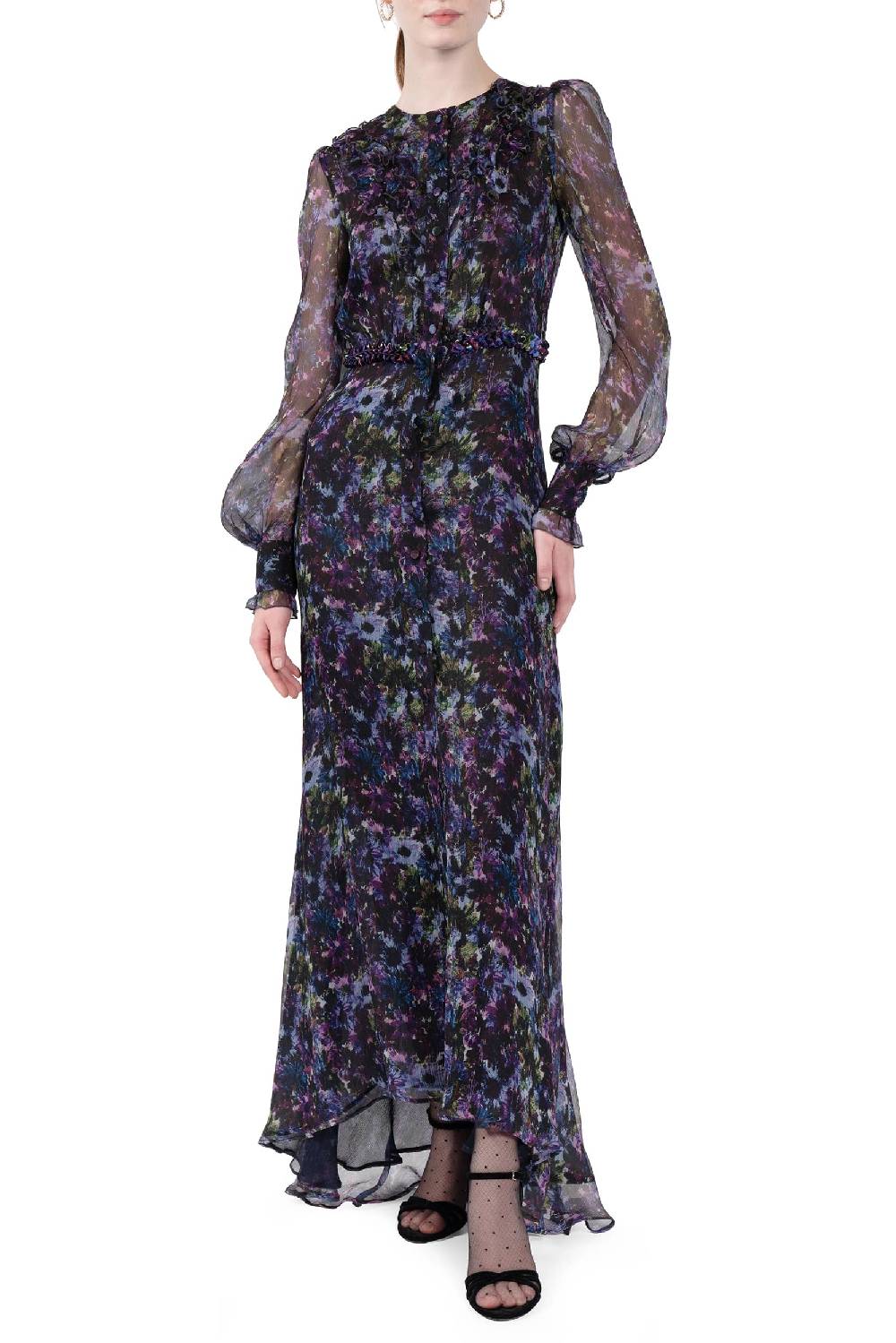Luisa Beccaria Abito lungo in chiffon fluido Shopping Online