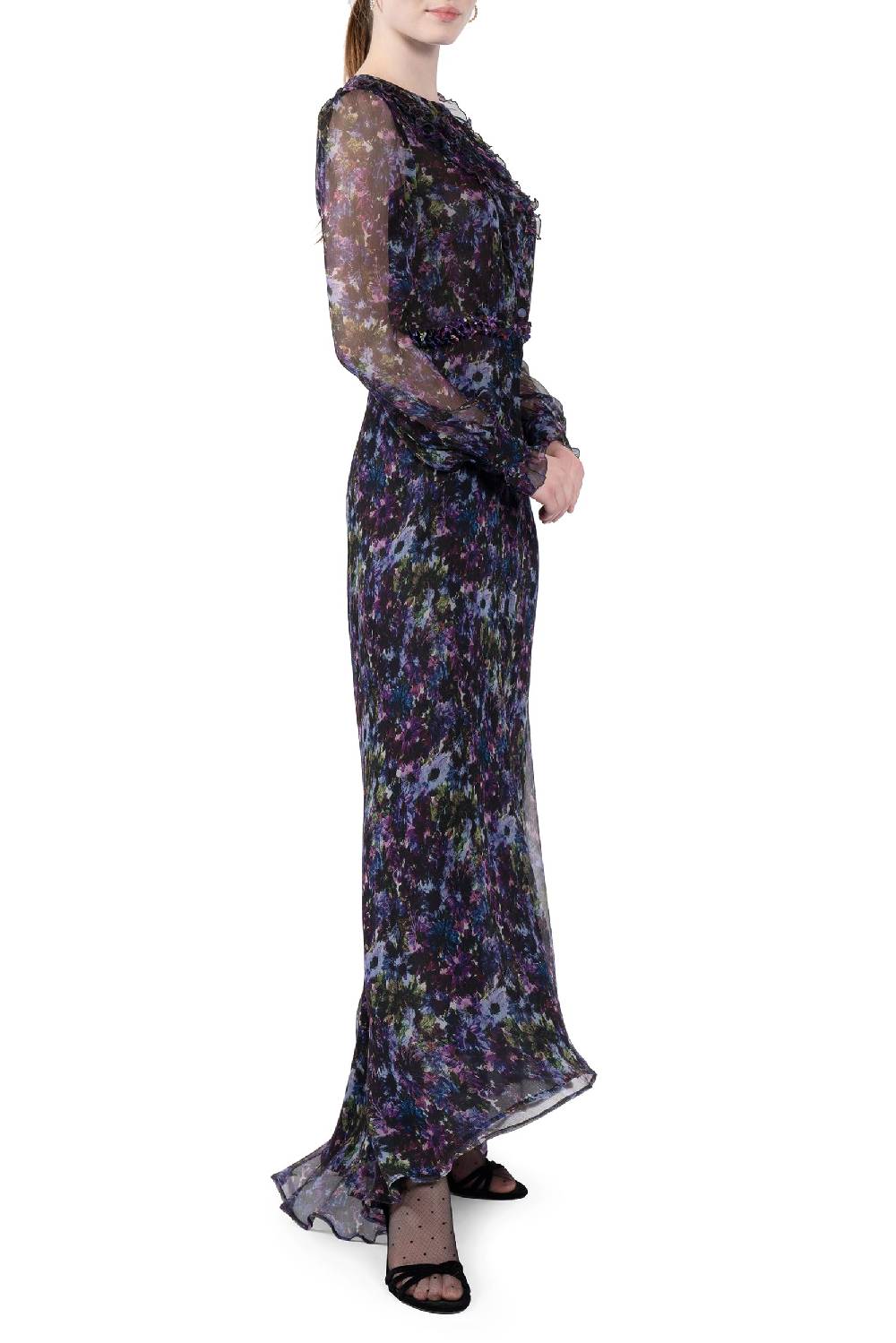 Luisa Beccaria Abito lungo in chiffon fluido Shopping Online