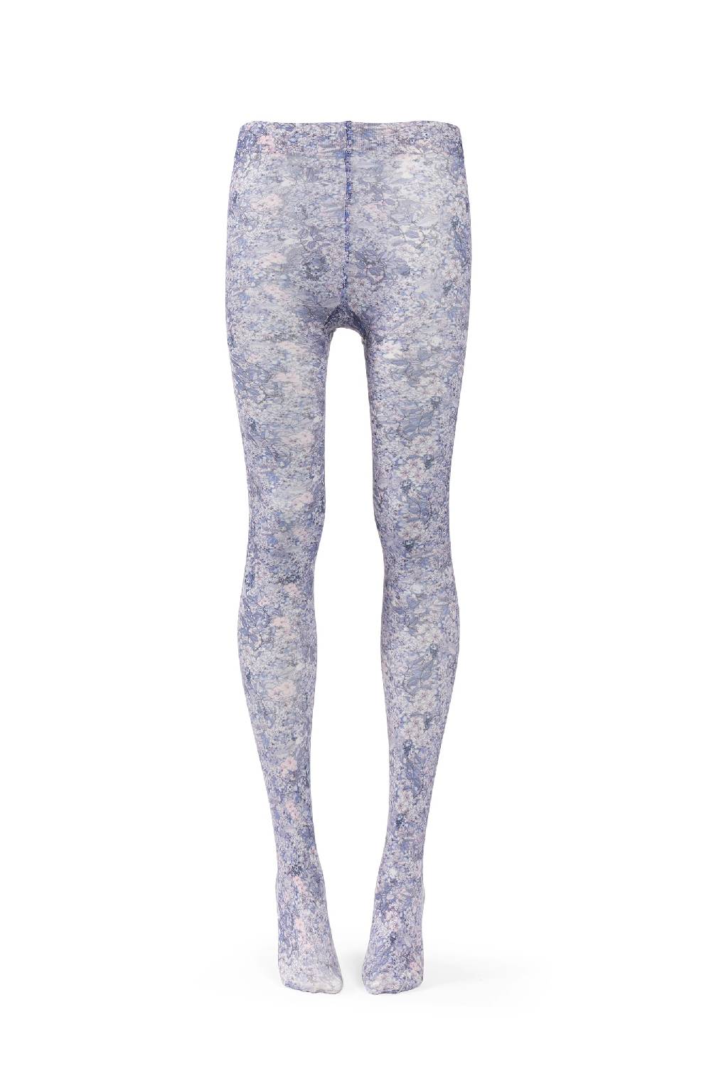 Luisa Beccaria Collant stampa micro fiori blu