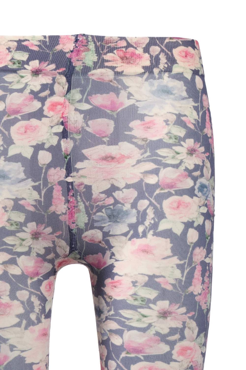 Luisa Beccaria Collant stampati con rosa selvatica blu In Vendita