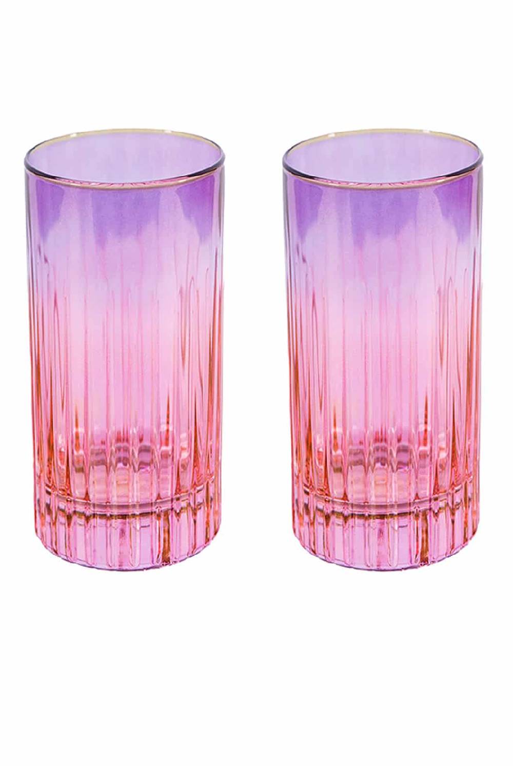 Luisa Beccaria Shade Pink To Purple Set Di Due Grandi Bicchieri Tumbler Vendita Calda
