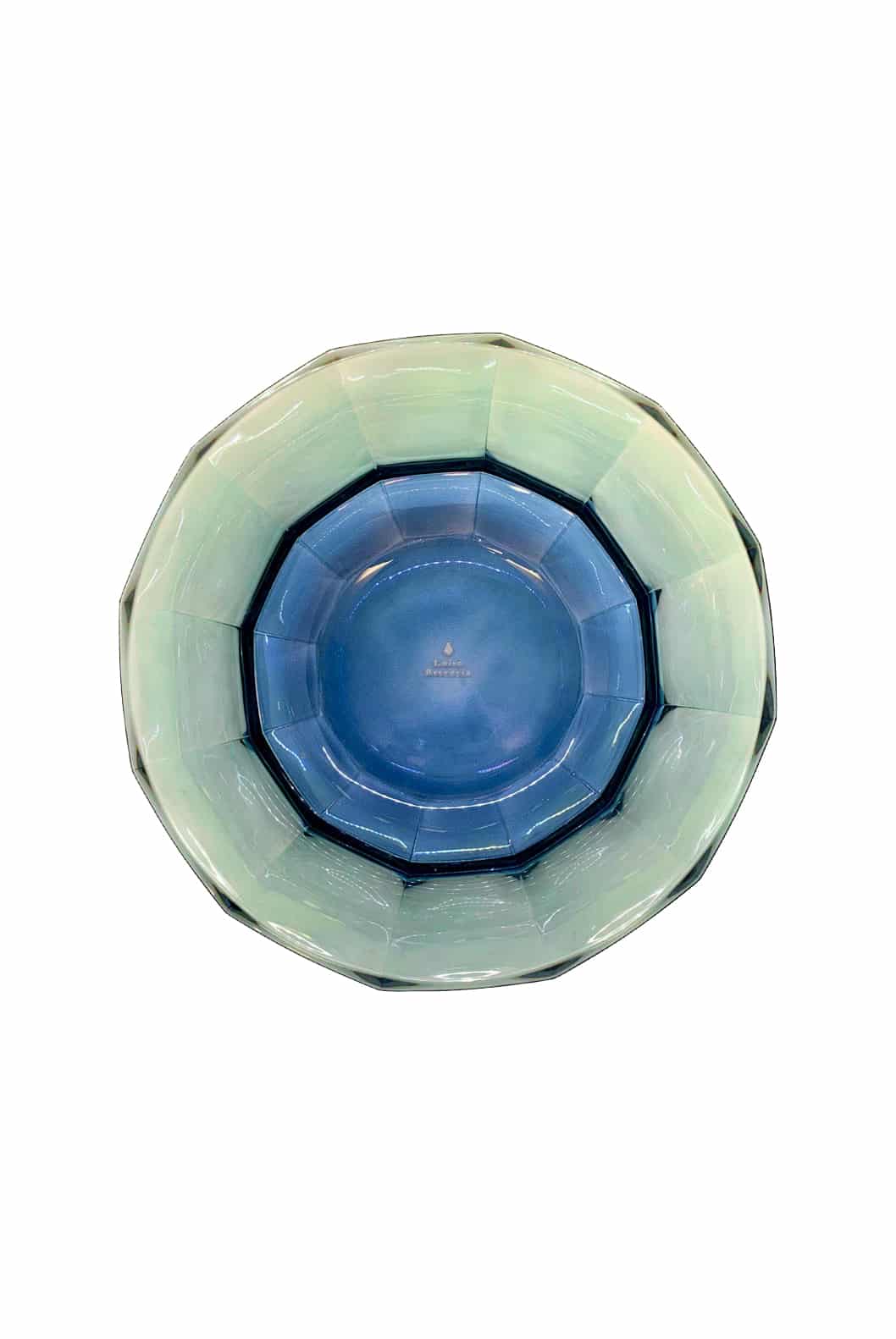 Luisa Beccaria Insalatiera Di Cristallo Sfaccettato Di Colore Blu Al Verde Nuovo