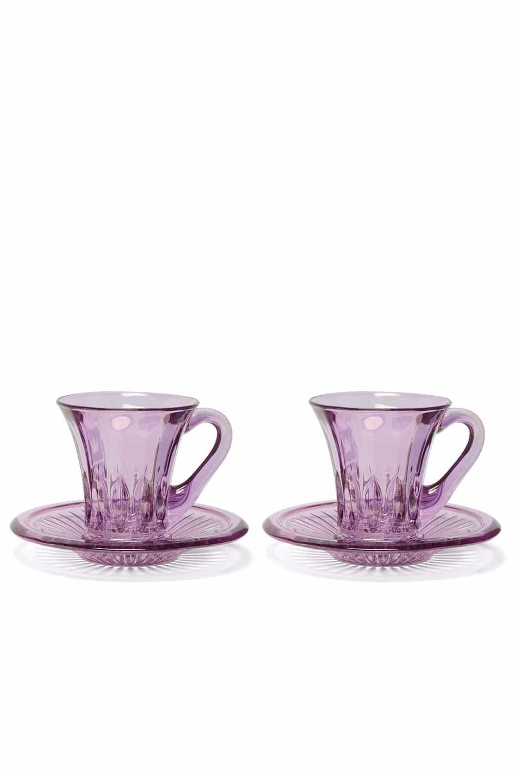 Luisa Beccaria Set Di Due Tazzine Da Caffè Trasparenti Prestige Viola Acquista Ora