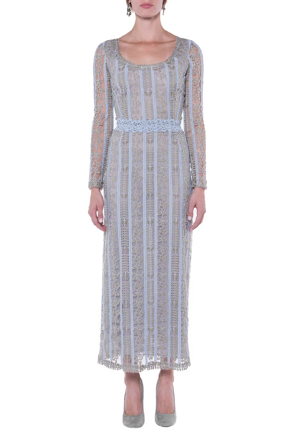 Luisa Beccaria Abito ricamato in macramè Nuovo