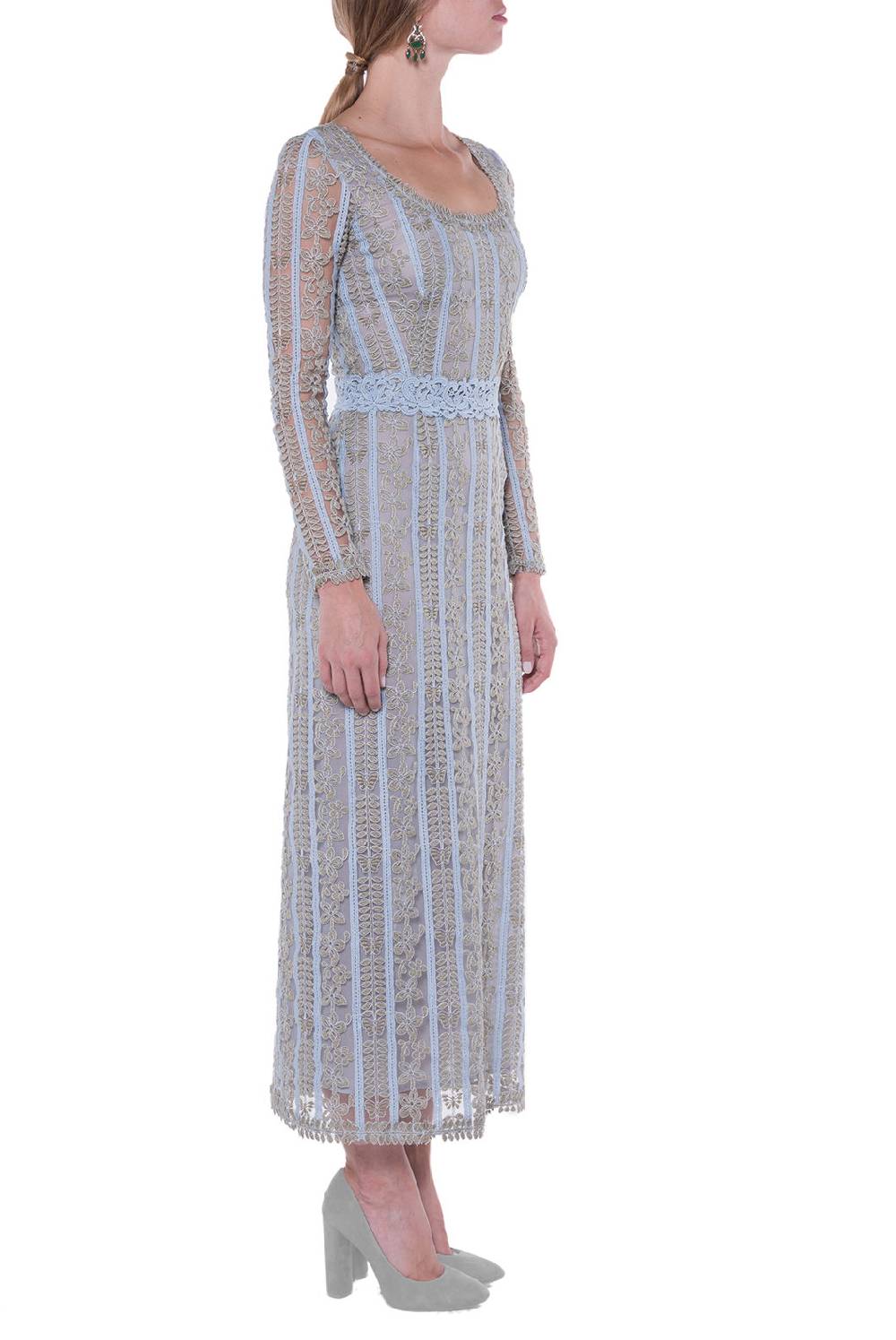 Luisa Beccaria Abito ricamato in macramè Nuovo