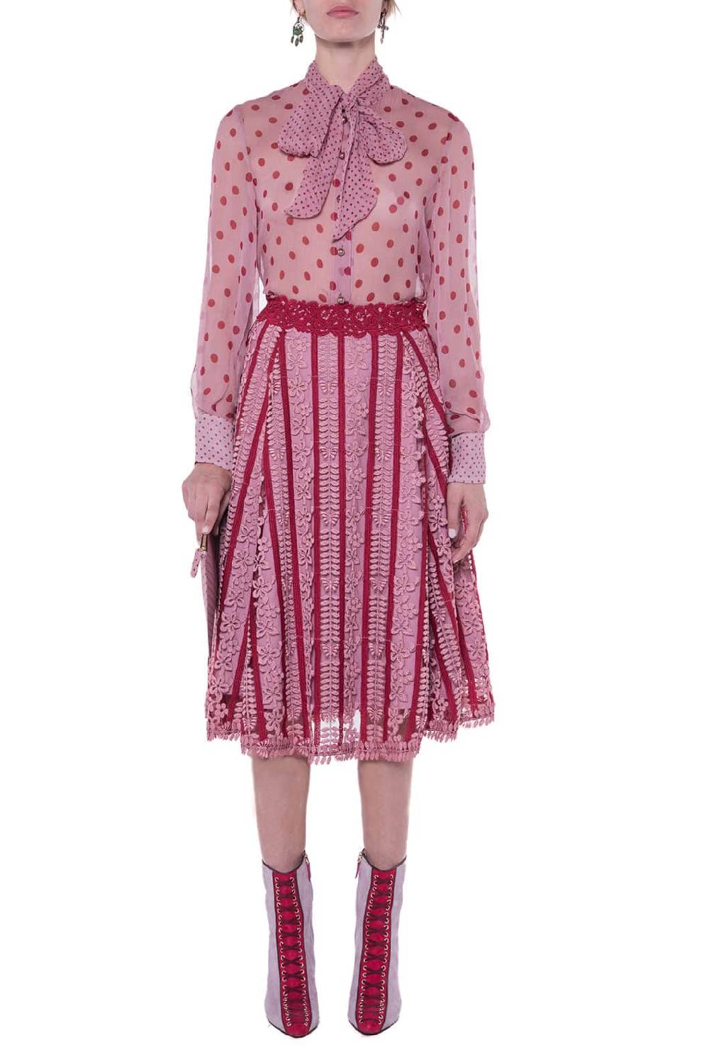 Luisa Beccaria Gonna ricamata in macramè Acquista Ora