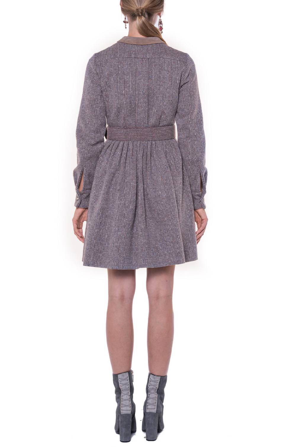 Luisa Beccaria Abito A Maniche Lunghe In Tweed Con Ricamo Shopping Online