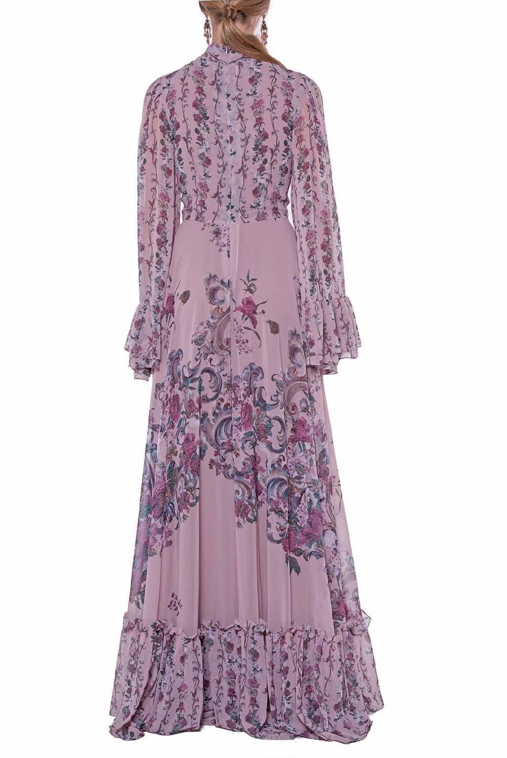 Luisa Beccaria Abito in georgette stampato fiori Prezzo Ridotto