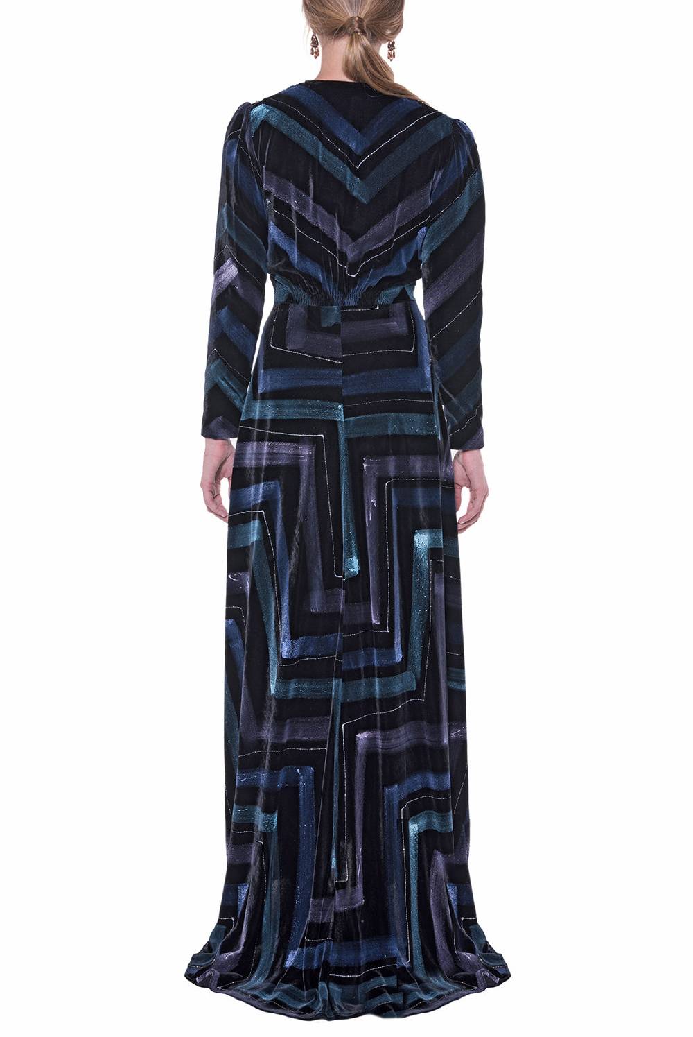 Luisa Beccaria Bottoncino Velvet Chevron Presa