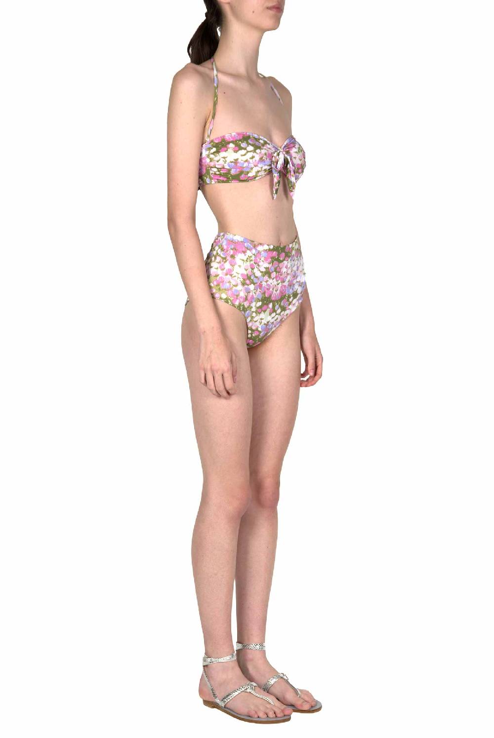 Luisa Beccaria Bikini Fascia E Slip A Vita Alta Rosa Monet Negozio