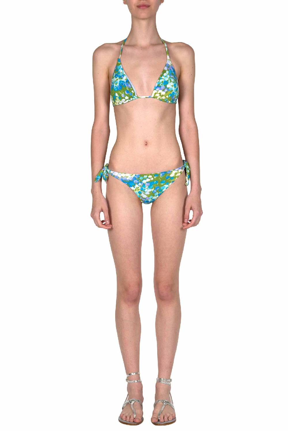 Luisa Beccaria Bikini Triangolo E Slip Blu Monet Italy