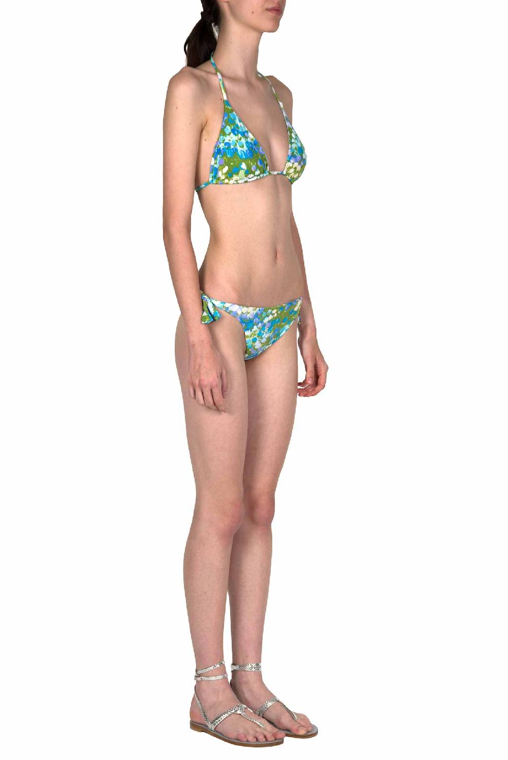Luisa Beccaria Bikini Triangolo E Slip Blu Monet Italy