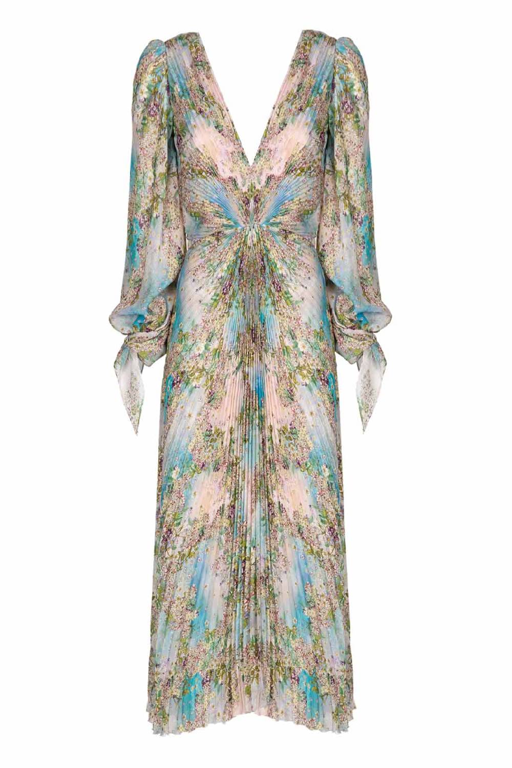 Luisa Beccaria Abito in chiffon con stampa floreale