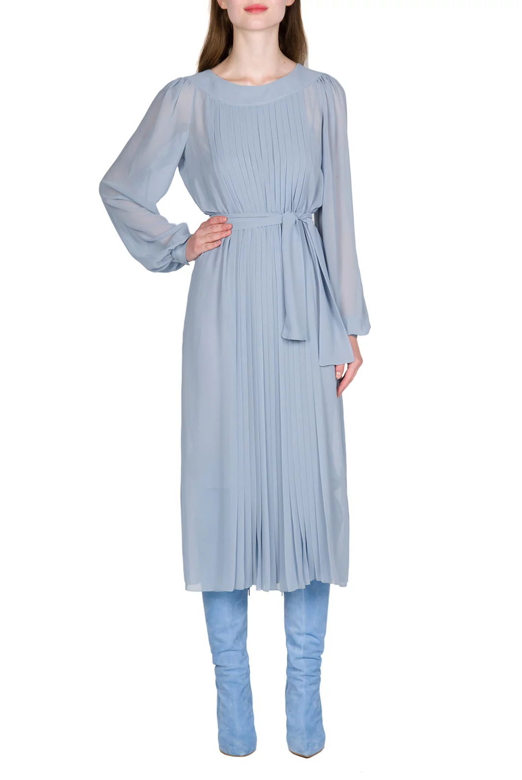 Luisa Beccaria Abito in chiffon plissettato Spedizione Gratuita