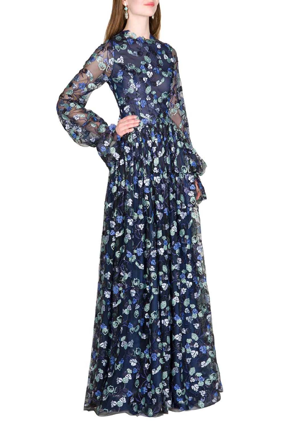 Luisa Beccaria Abito in tulle impreziosito da paillettes Qualità Garantita