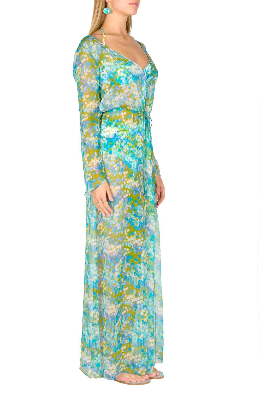 Luisa Beccaria Chemisier in chiffon Monet Offerte