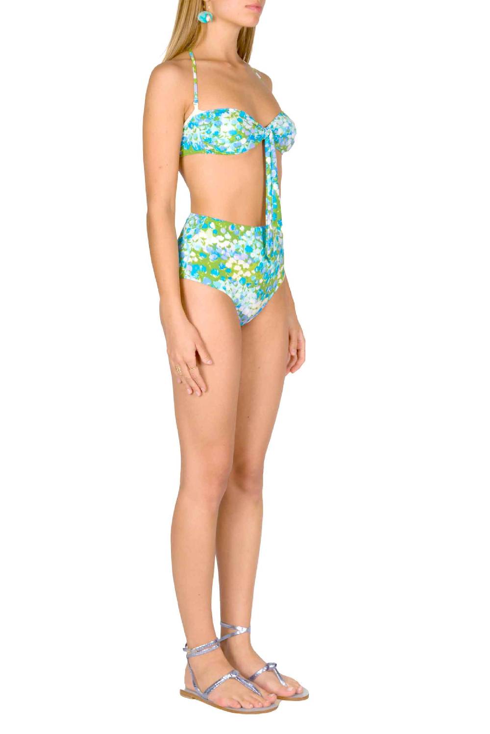 Luisa Beccaria Bikini Fascia E Slip A Vita Alta Turchese Monet Vendita Calda
