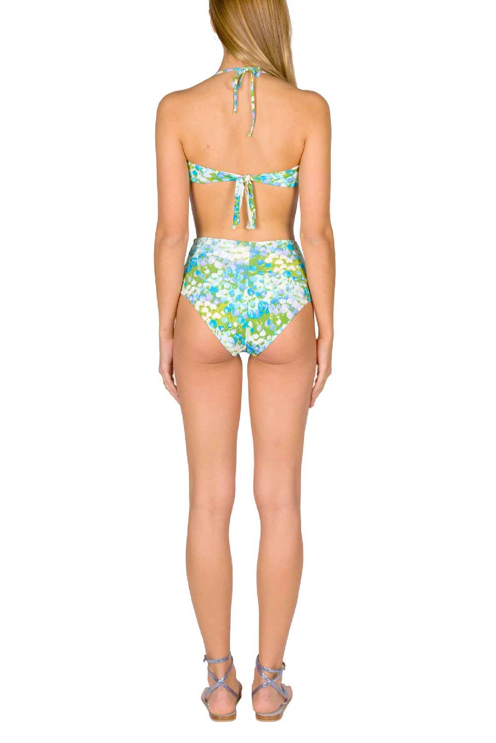 Luisa Beccaria Bikini Fascia E Slip A Vita Alta Turchese Monet Vendita Calda