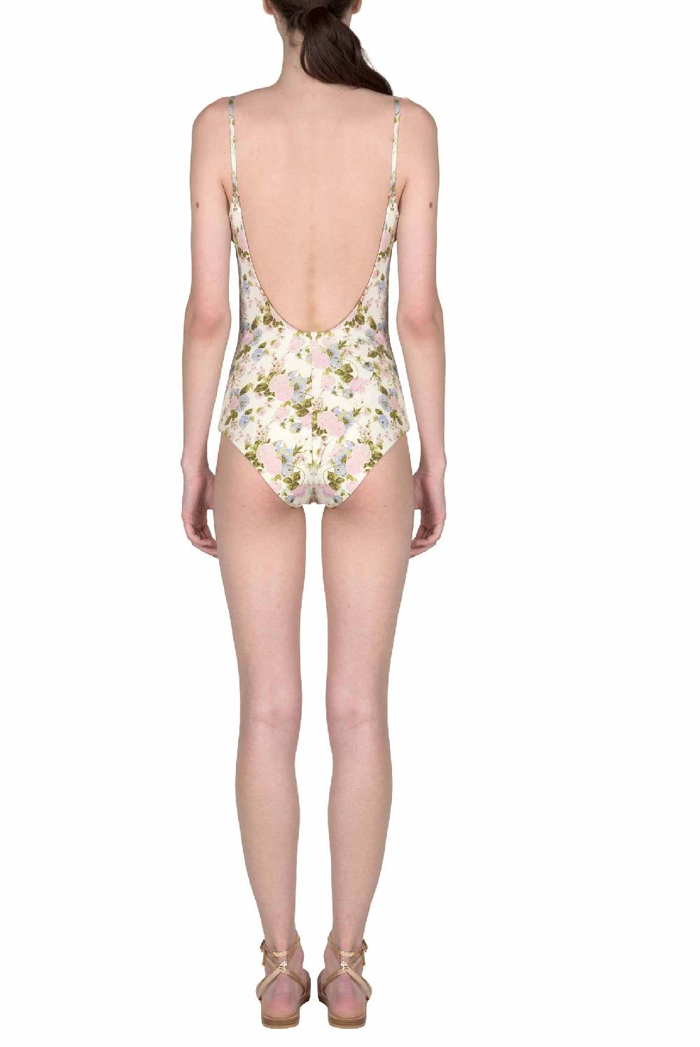 Luisa Beccaria Costume Intero Blooming Roses Double Face Vendita Economica
