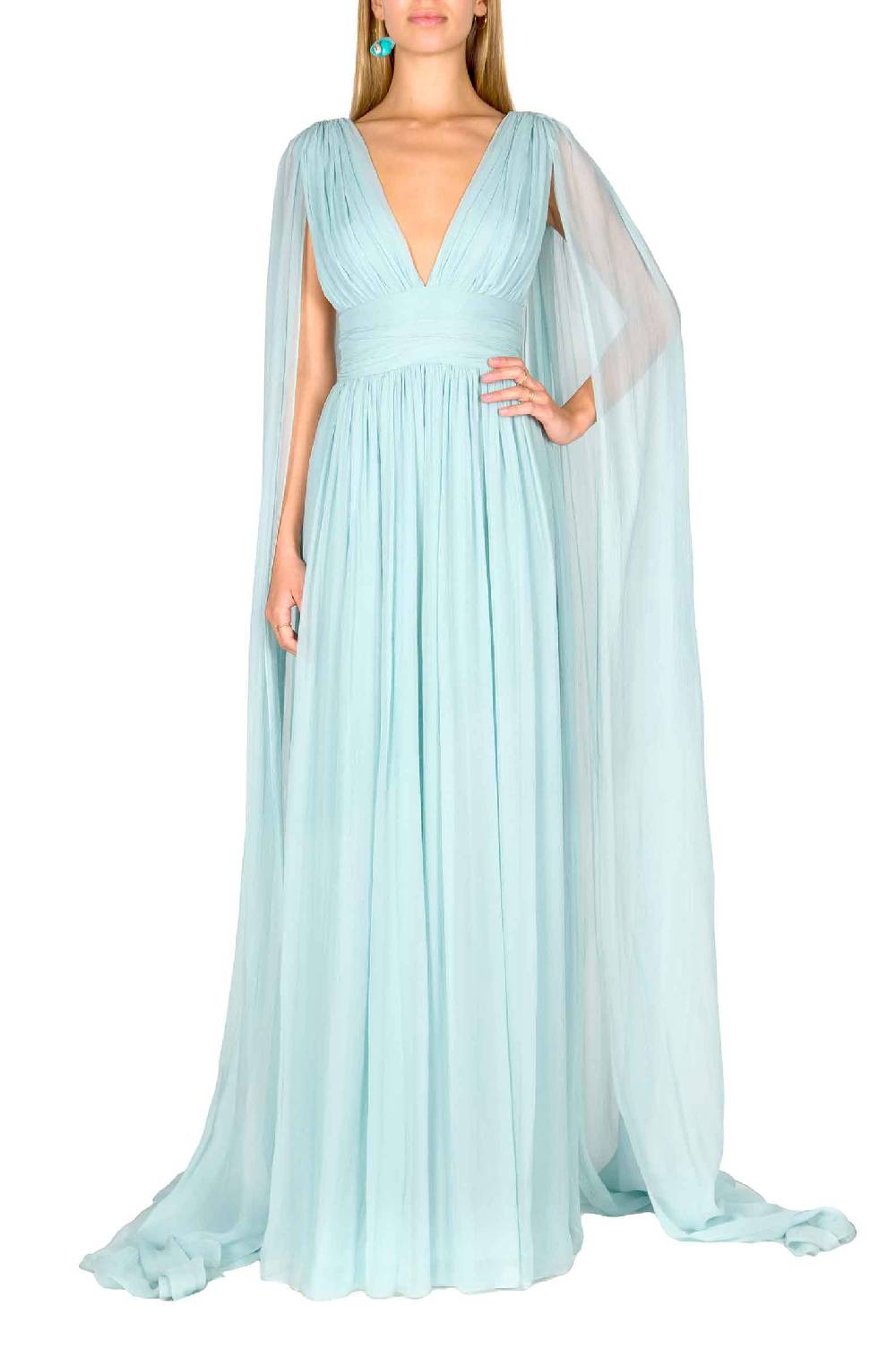 Luisa Beccaria Abito in chiffon di seta effetto mantella Vendita