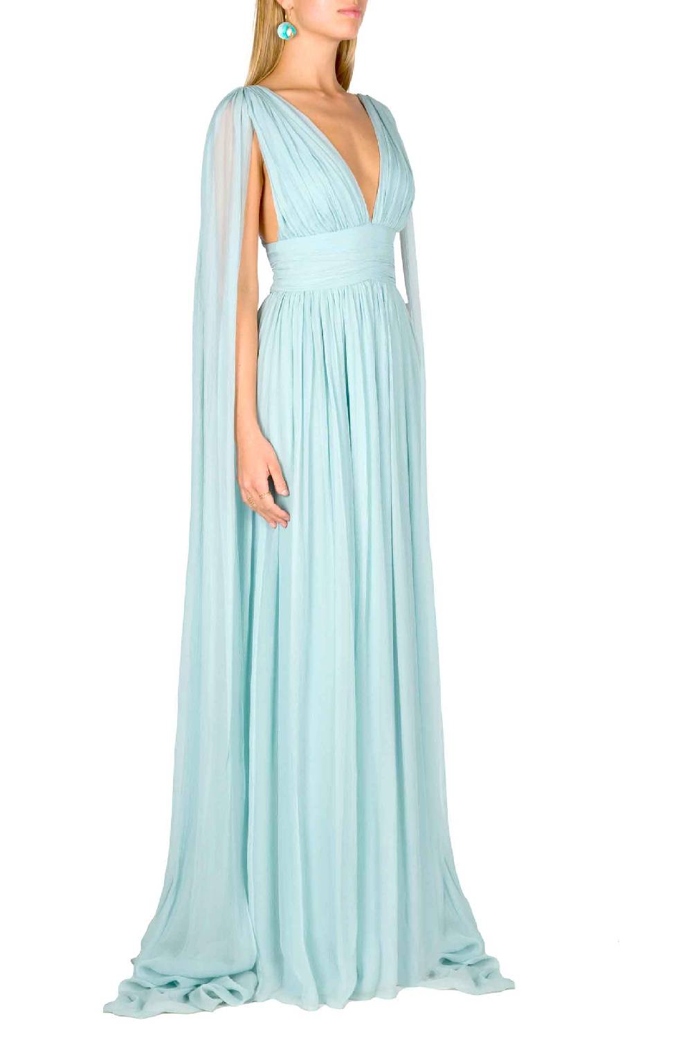 Luisa Beccaria Abito in chiffon di seta effetto mantella Vendita