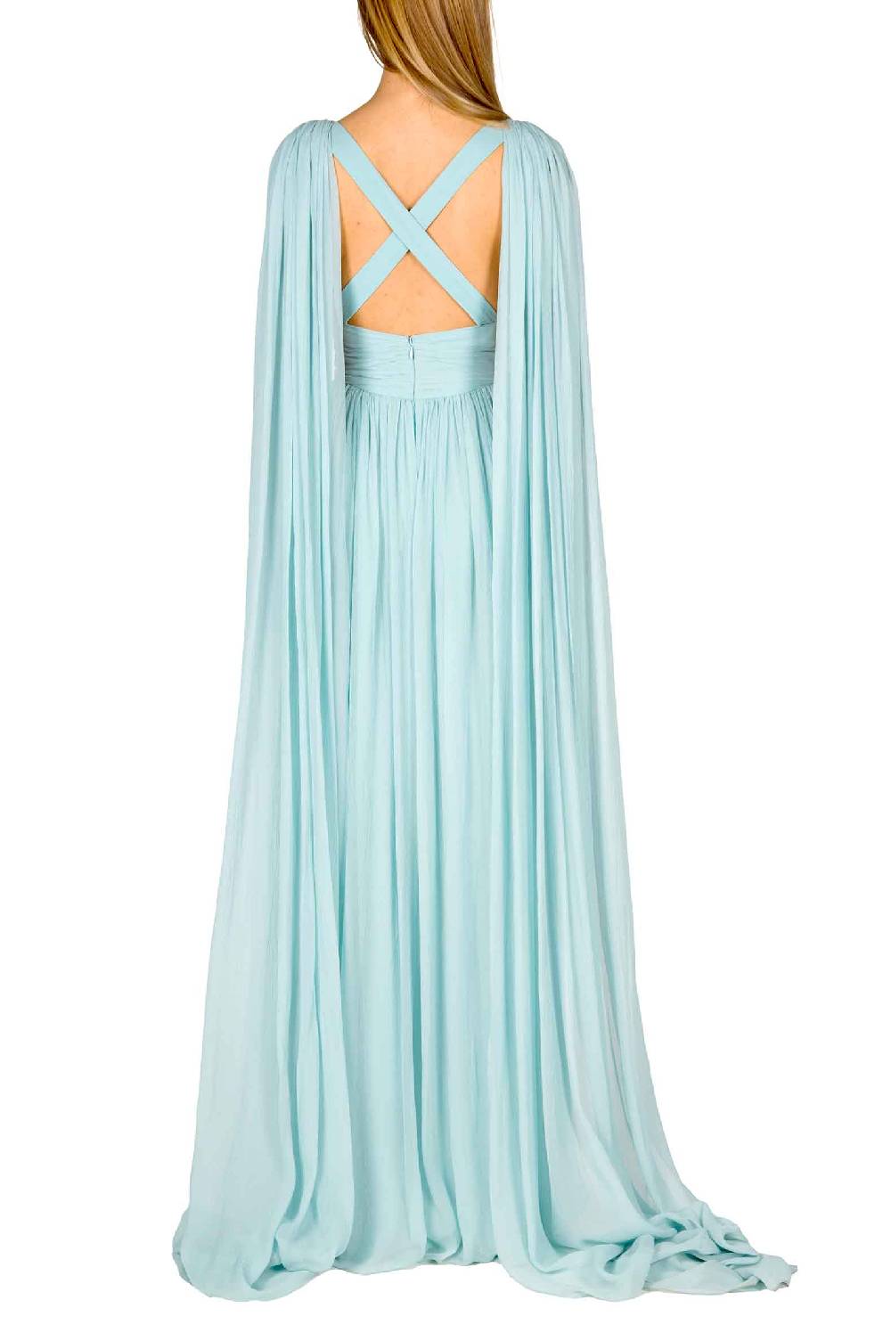 Luisa Beccaria Abito in chiffon di seta effetto mantella Vendita