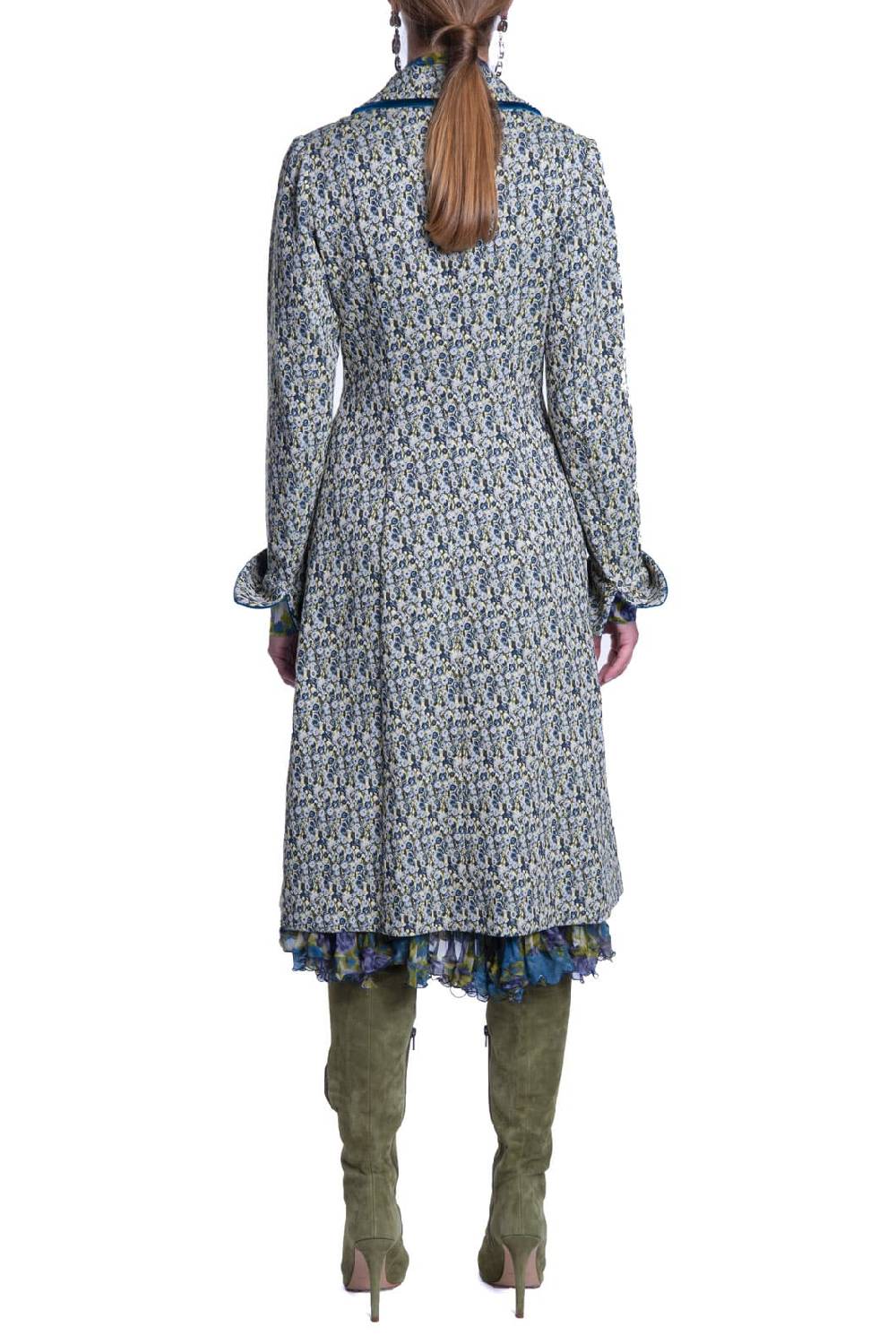 Luisa Beccaria Cappotto in micro jacquard floreale Pezzi Unici