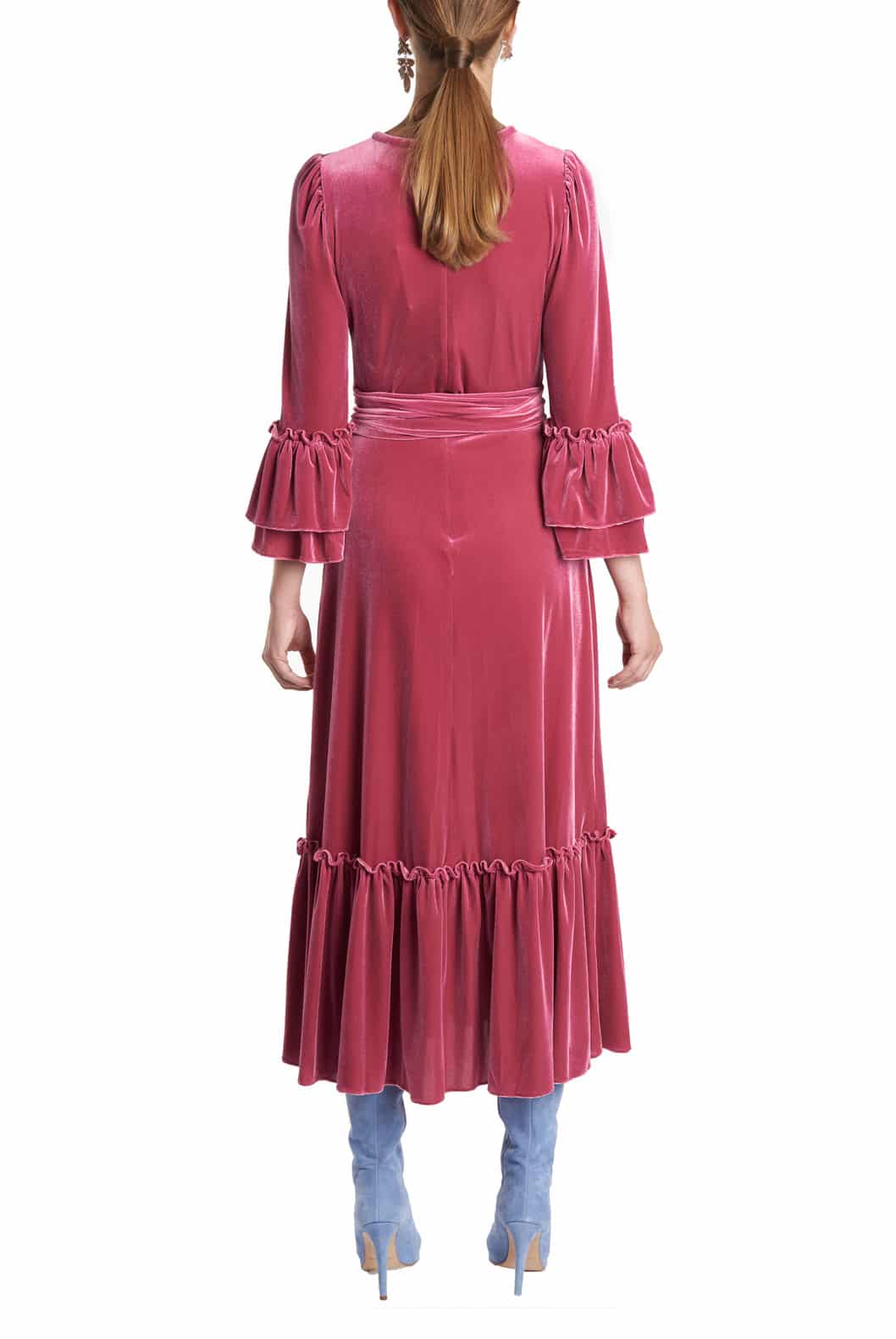 Luisa Beccaria Abito midi in velluto elasticizzato Consegna Veloce