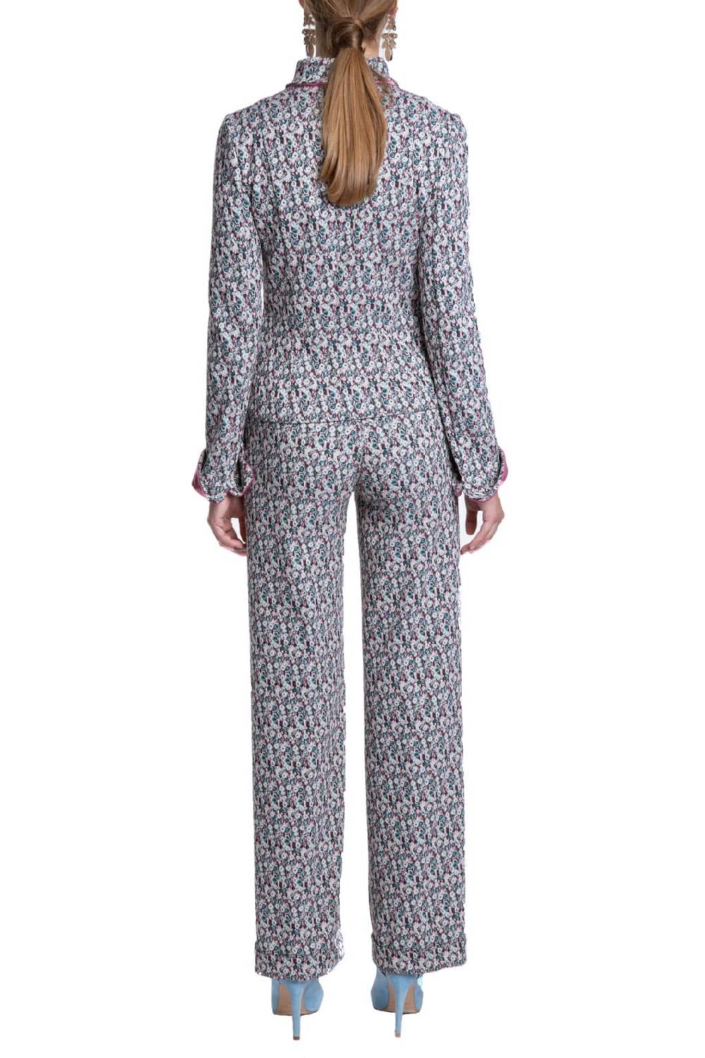 Luisa Beccaria Giacca in micro jacquard floreale Promozione Limitata