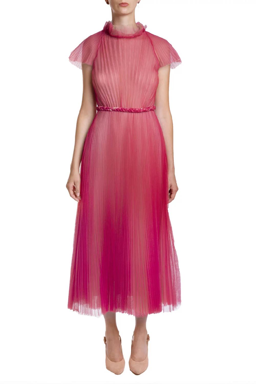 Luisa Beccaria Abito midi in tulle plissettato Fino Al -60%