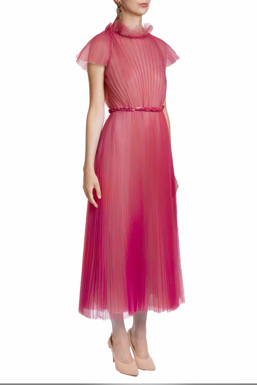 Luisa Beccaria Abito midi in tulle plissettato Fino Al -60%