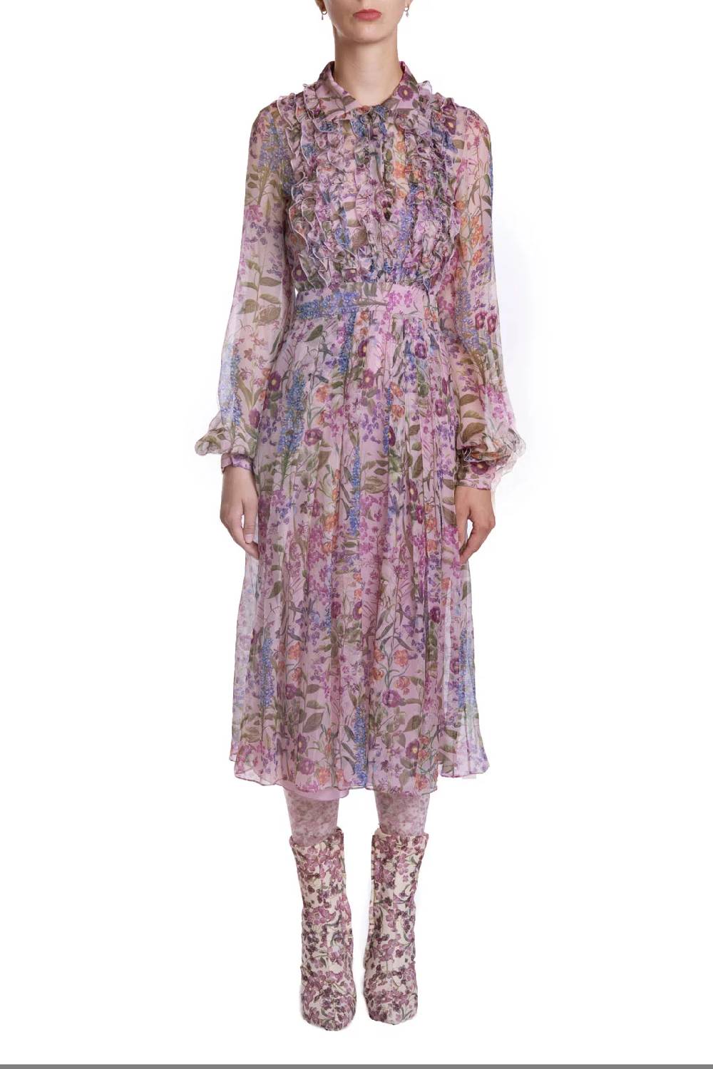 Luisa Beccaria Abito in chiffon stampato Presa