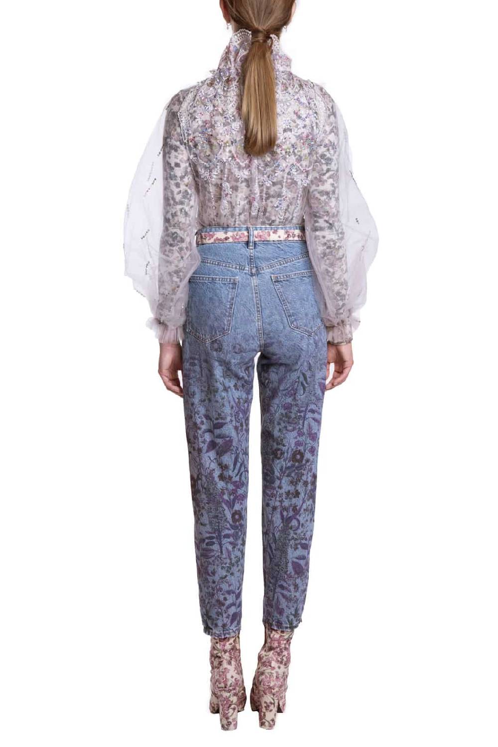 Luisa Beccaria Jeans stampati floreali Sconto