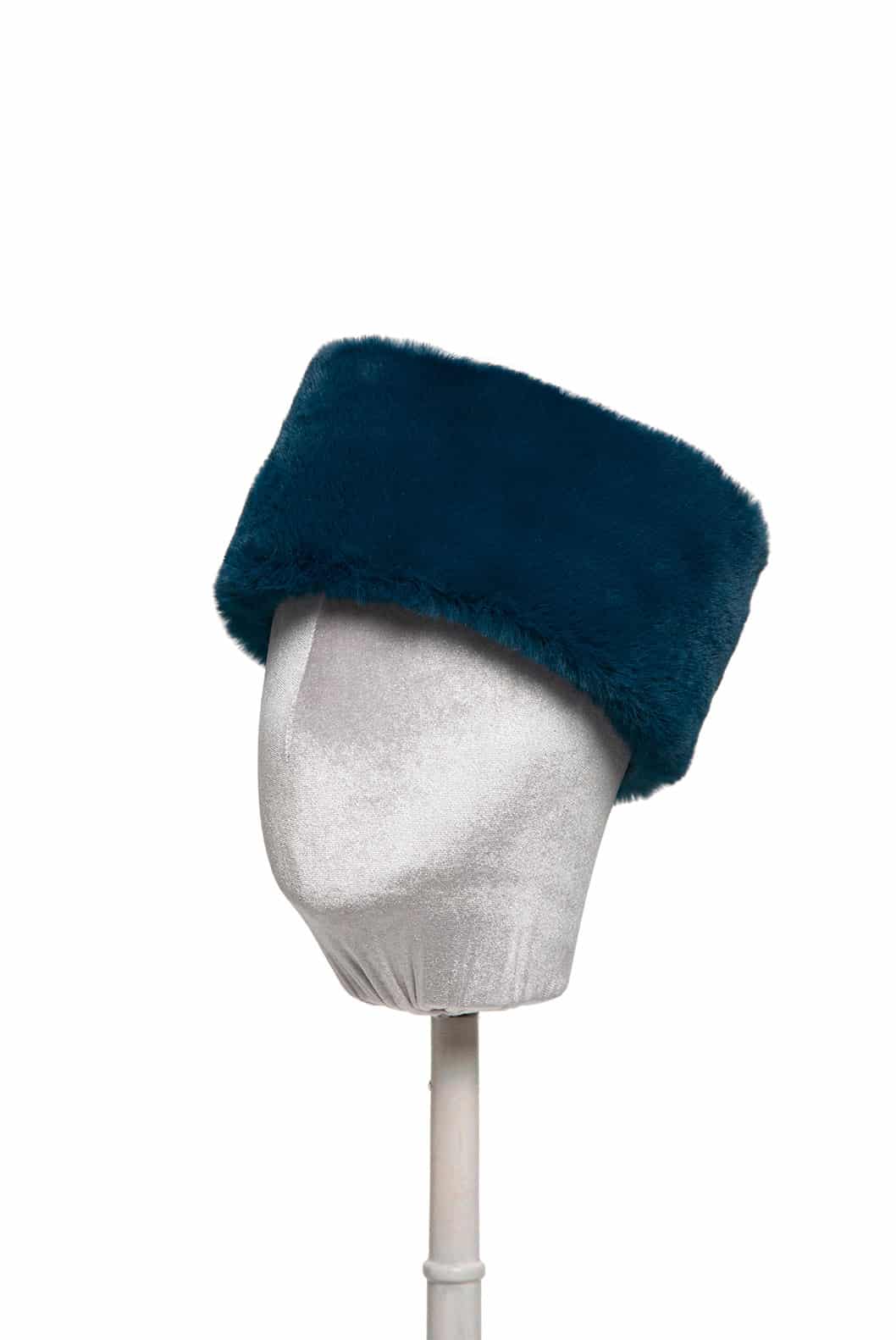 Luisa Beccaria Cerchietto in pelliccia sintetica blu Saldi Di Fabbrica