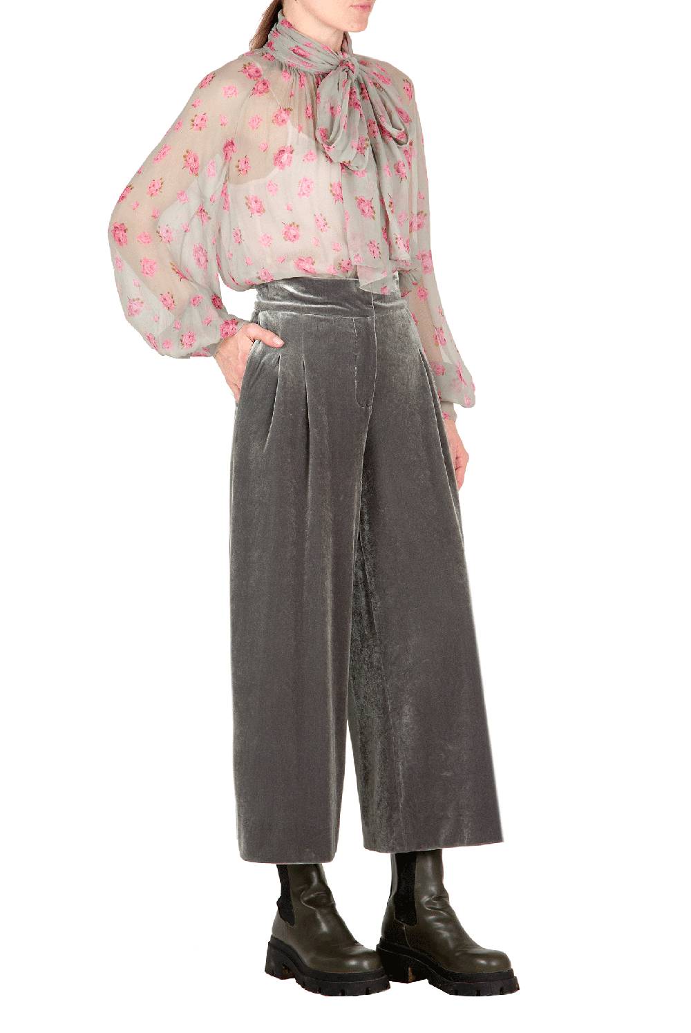 Luisa Beccaria Camicia a fiori con fiocco Promozione Limitata