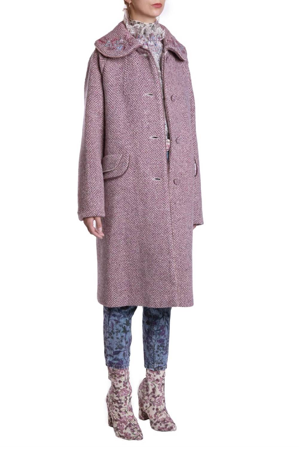 Luisa Beccaria Abito dritto in jacquard fiori di campo Presa