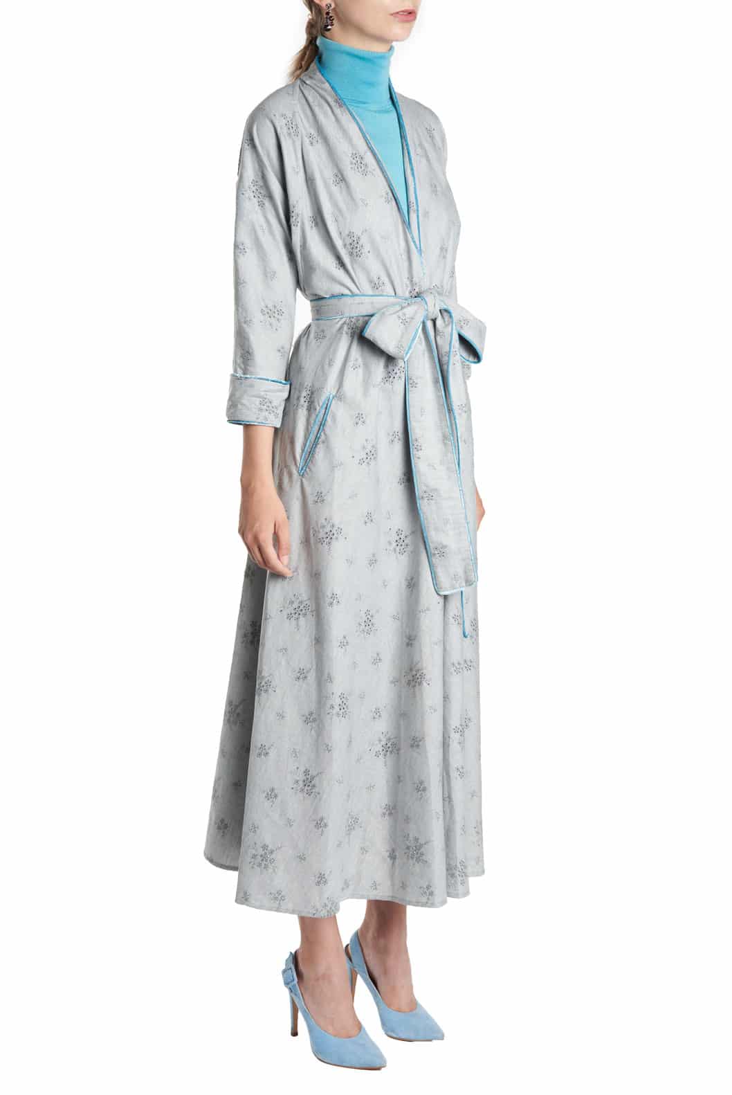 Luisa Beccaria Abito a portafoglio in cotone ricamato Luisa Sconto