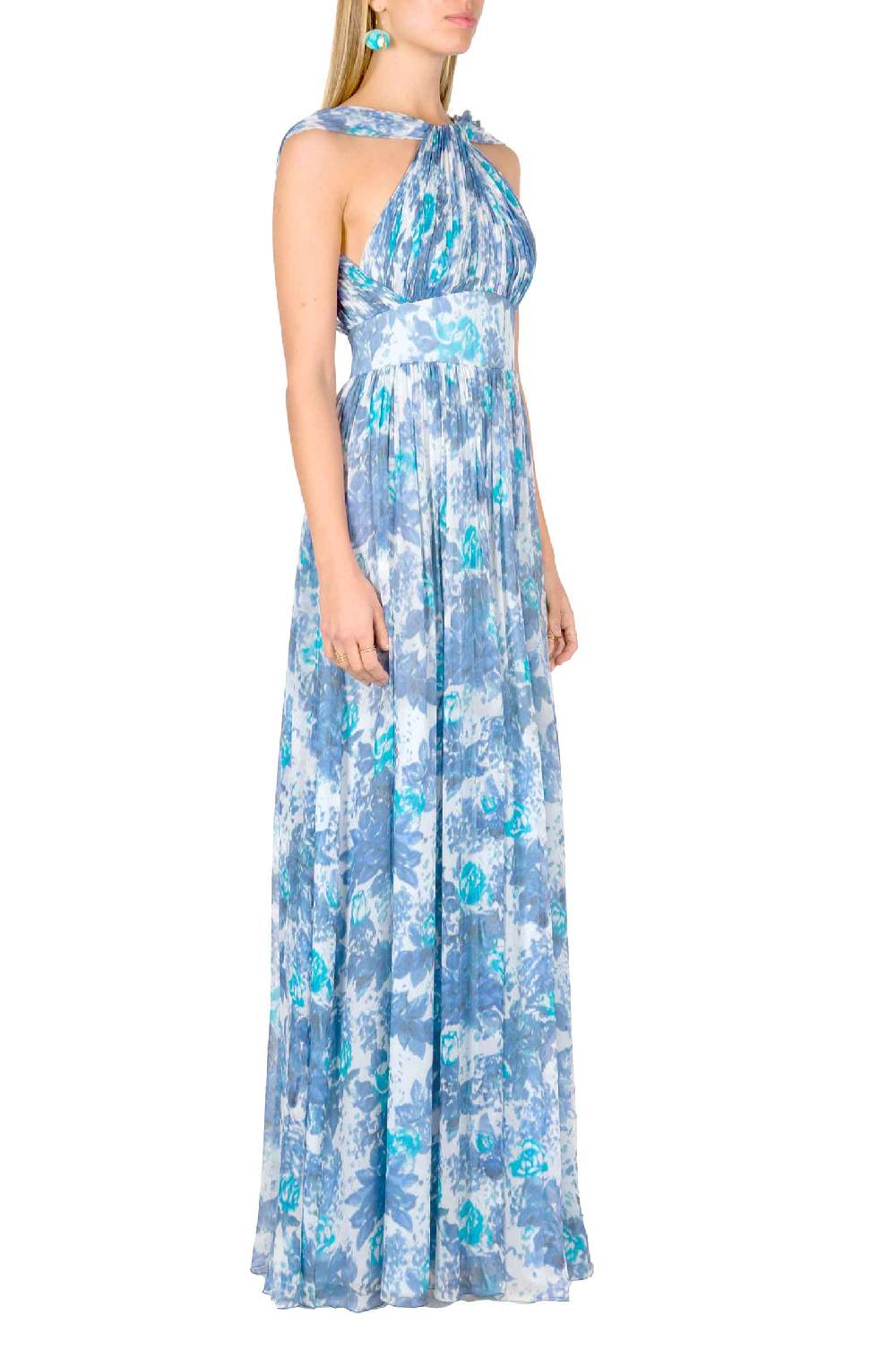 Luisa Beccaria Abito Capri In Chiffon Con Dettaglio Nodo Vendite Flash