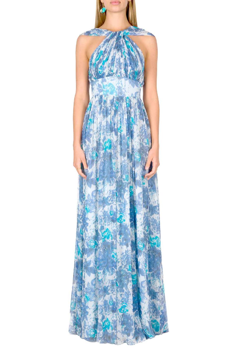 Luisa Beccaria Abito Capri In Chiffon Con Dettaglio Nodo Vendite Flash
