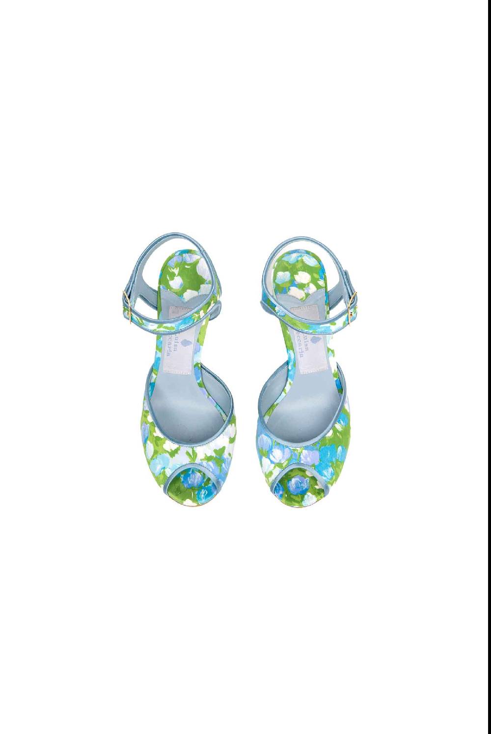 Luisa Beccaria Scarpe con tacco aperte Monet blu 2025